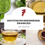 Fotocollage met ontstekingsremmende drankjes