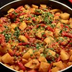 aardappel-paprika stoofpotje met linzen