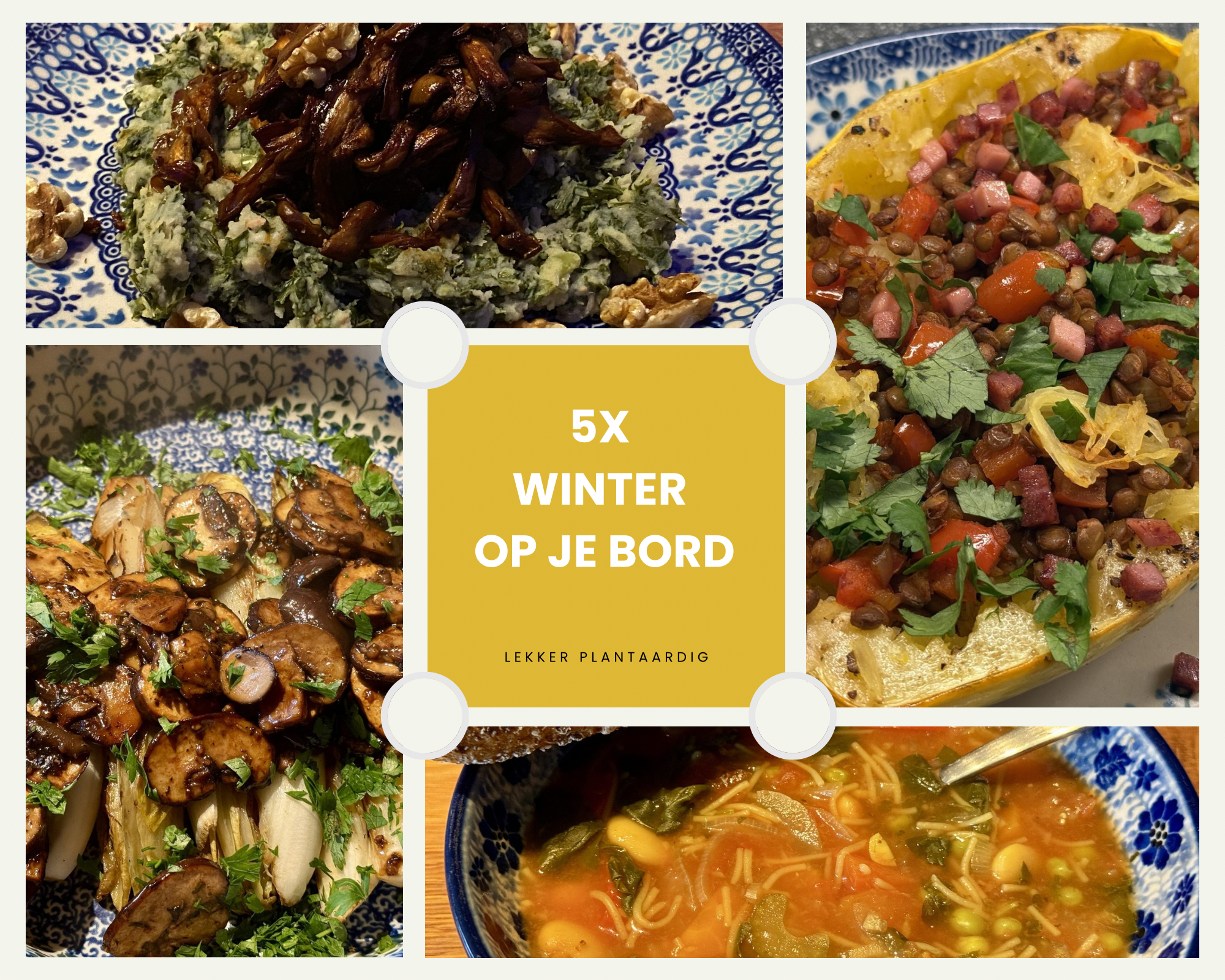 5x winter op je bord
