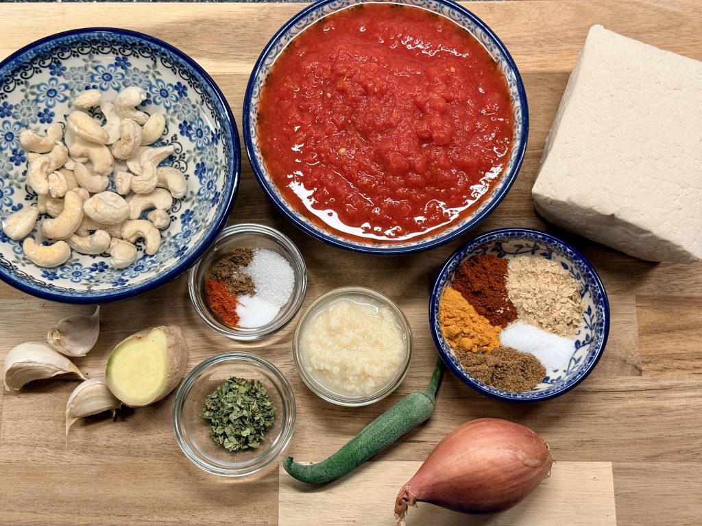 ingrediënten voor butter tofu